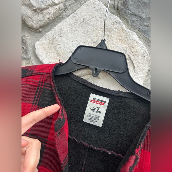 Dickies Buffalo Plaid Jacket Mens Sz L Heavy Outdoor Chore Workwear Snap Front - Picture 3 of 7